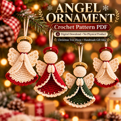 Christmas Angel Ornament Crochet Pattern PDF – Amigurumi Tree Decorations