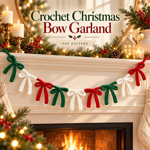 Crochet Christmas Bow Garland Pattern PDF