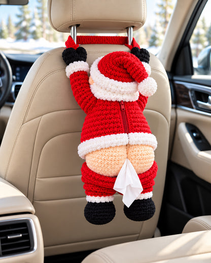 Funny Santa Tissue Holder Crochet Pattern PDF – Christmas Car Decor