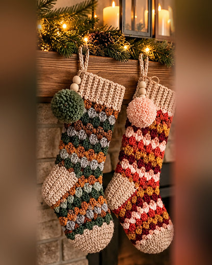 Granny Christmas Stocking Crochet Pattern PDF – Large & Mini