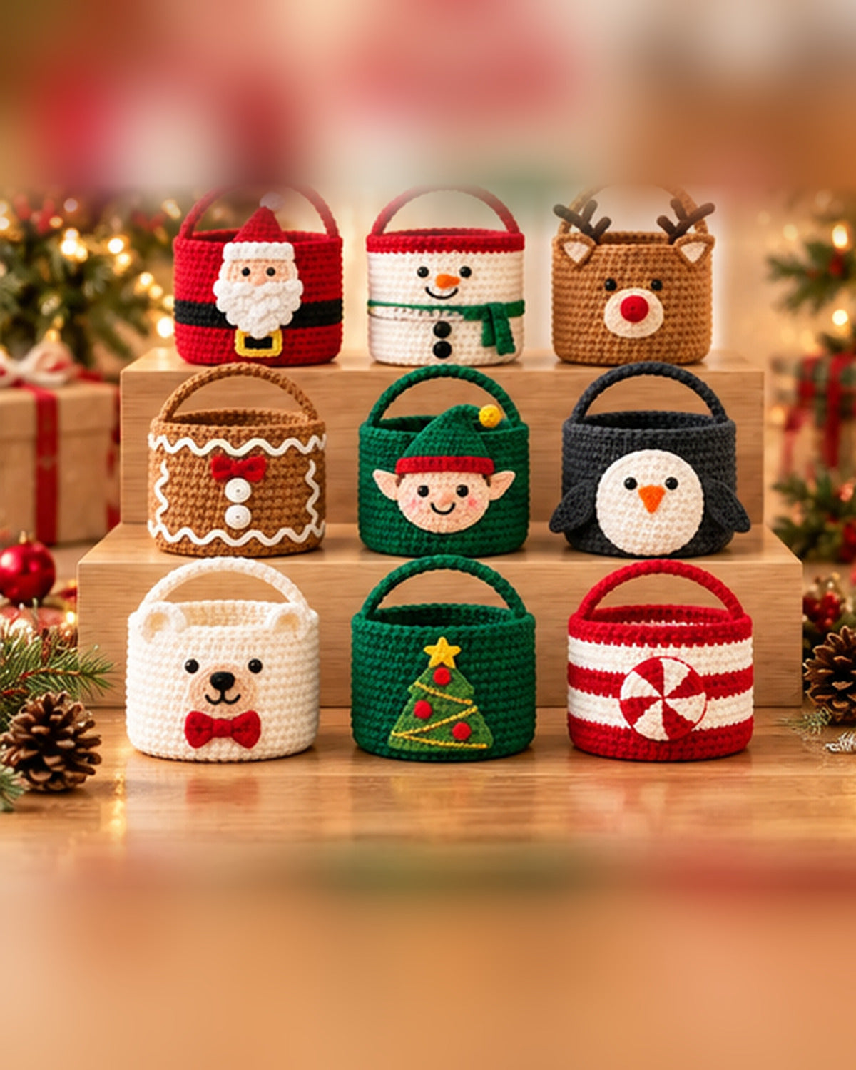 9 Christmas Crochet Basket Patterns PDF Bundle – Holiday Gift Baskets