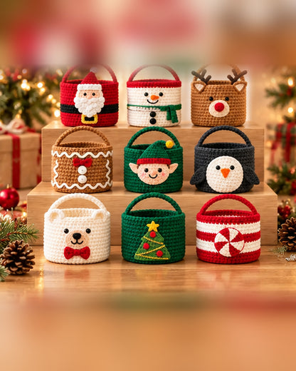 9 Christmas Crochet Basket Patterns PDF Bundle – Holiday Gift Baskets