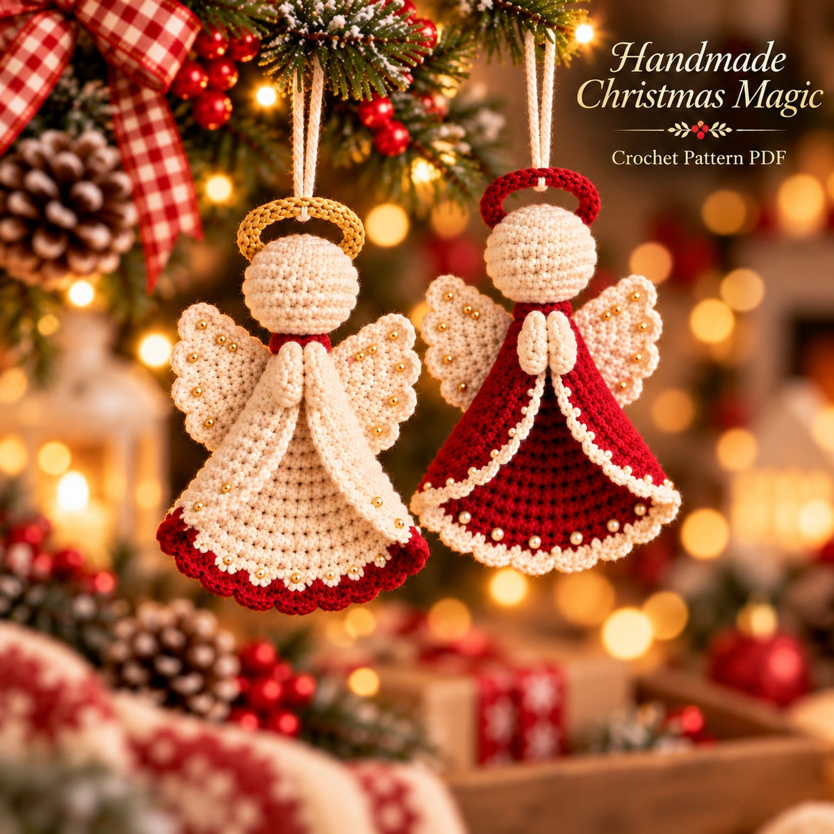 Christmas Angel Ornament Crochet Pattern PDF – Amigurumi Tree Decorations