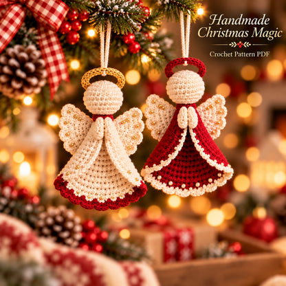 Christmas Angel Ornament Crochet Pattern PDF – Amigurumi Tree Decorations