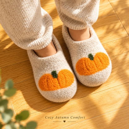 Pumpkin Felted Slippers Crochet Pattern PDF – Cozy Wool House Shoes