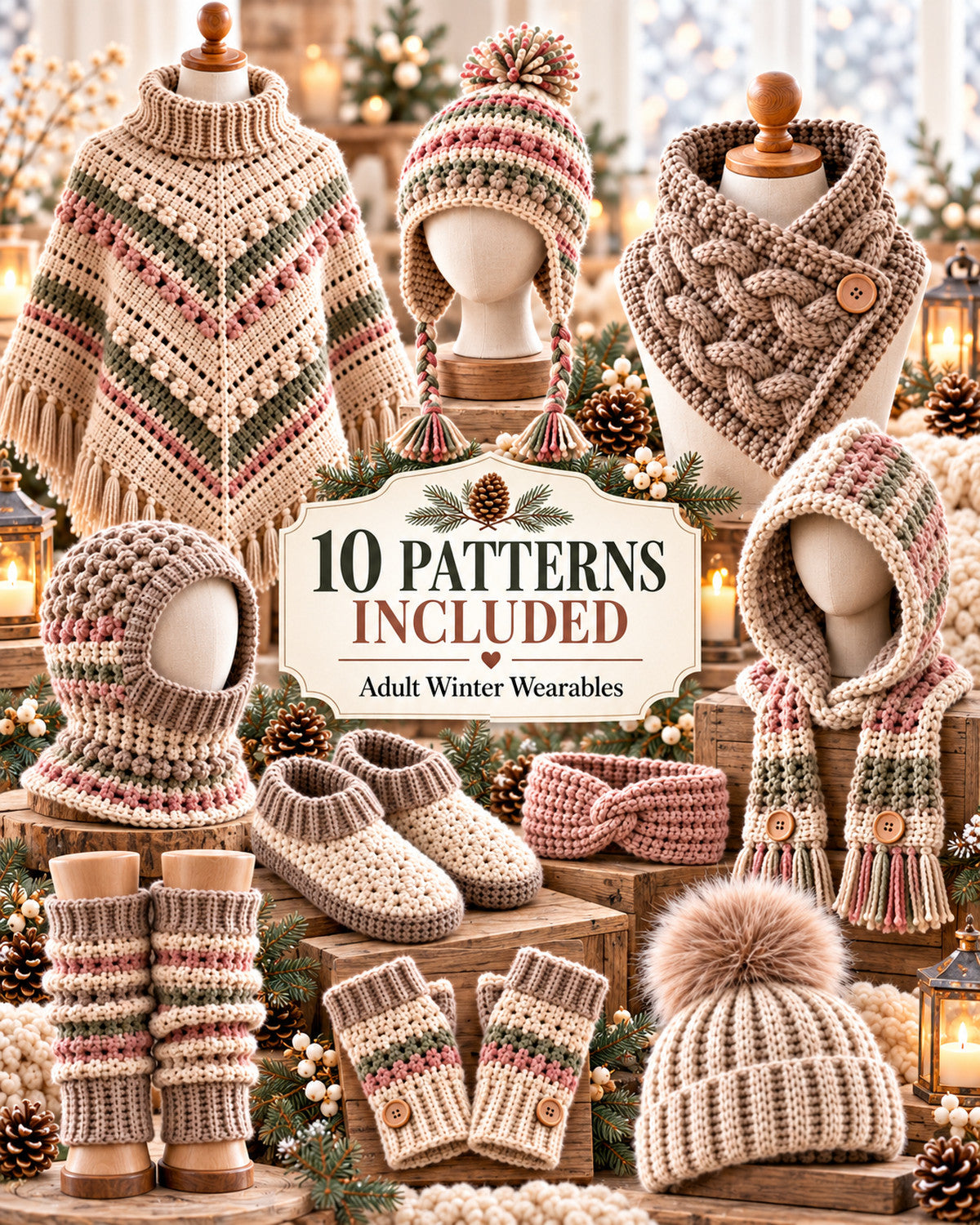 Winter Wearables Crochet Pattern Bundle PDF – 10 Cozy Designs