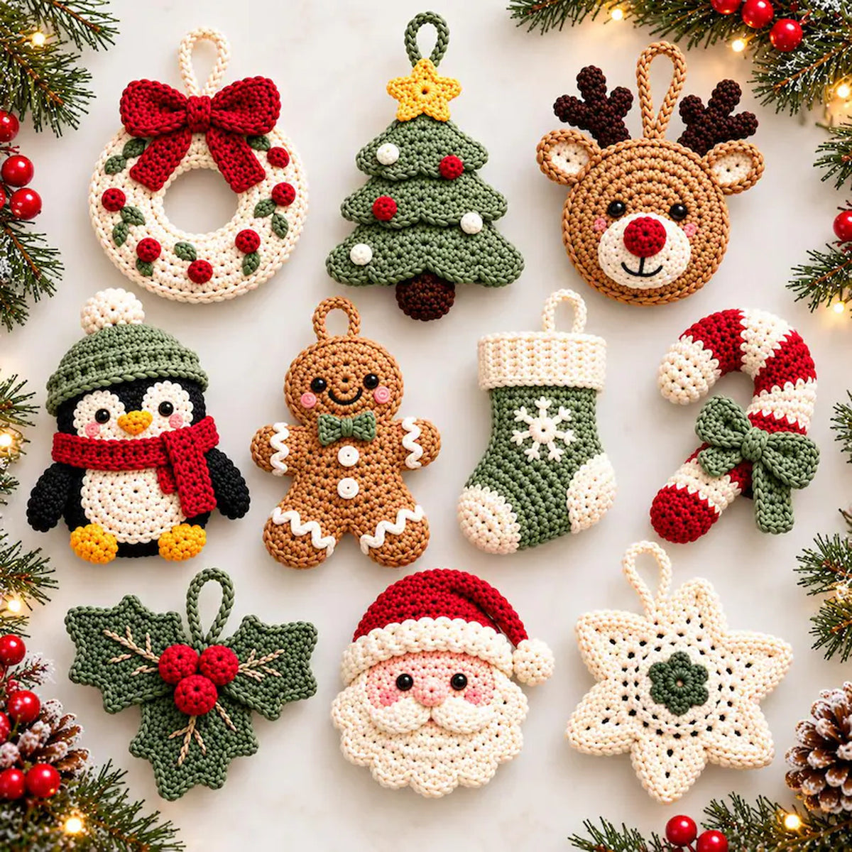 10 Christmas Crochet Ornament Patterns PDF – Holiday Bundle