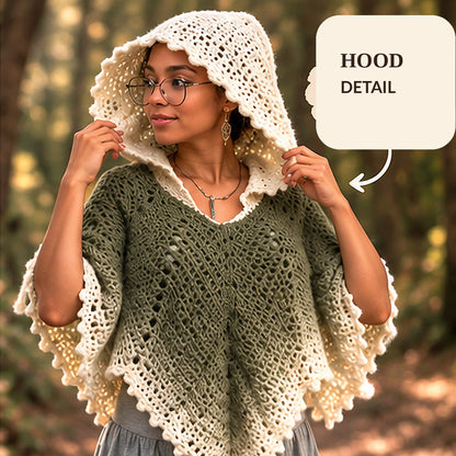 Crochet Leaf Poncho Pattern PDF | Whimsical Fall Cape, Renaissance Faire & Fairy Costume