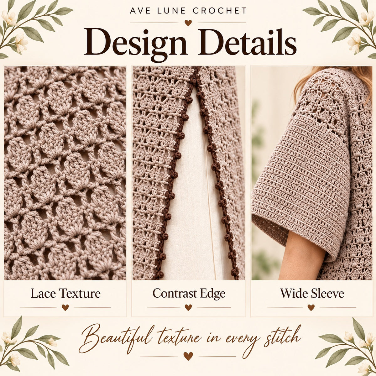 Side Slit Lightweight Cardigan Crochet Pattern PDF | Long Lace Cardigan with Step-by-Step Video Tutorial
