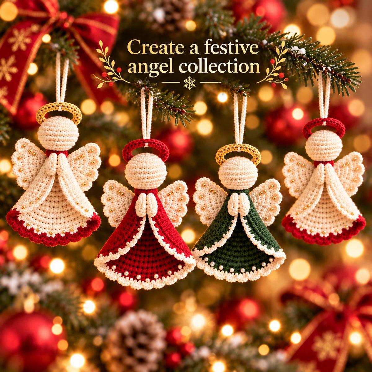 Christmas Angel Ornament Crochet Pattern PDF – Amigurumi Tree Decorations
