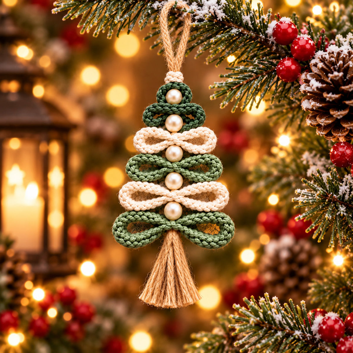 Crochet Christmas Tree Ornament Pattern PDF – Pearl & Tassel Decor
