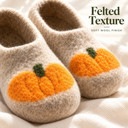 Pumpkin Felted Slippers Crochet Pattern PDF – Cozy Wool House Shoes