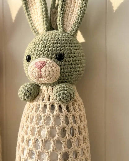 Honeycomb Bunny Bag Keeper Crochet Pattern PDF – Hanging Bag Dispenser