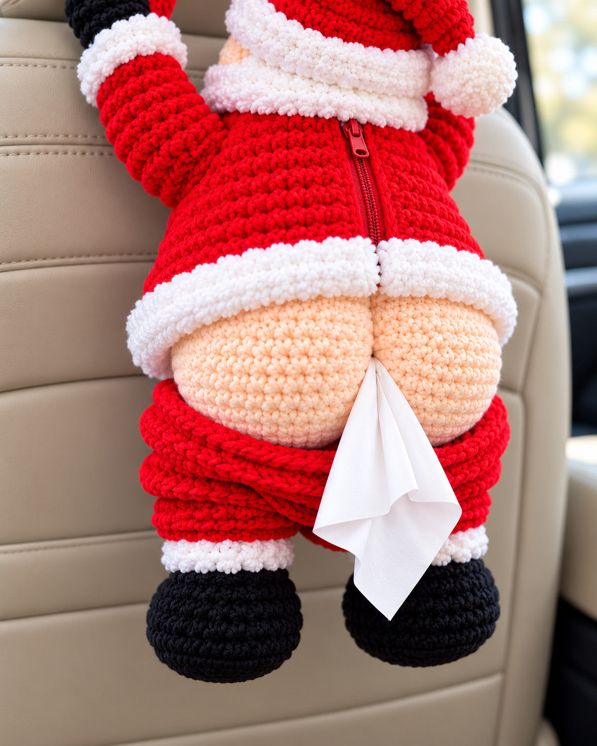 Funny Santa Tissue Holder Crochet Pattern PDF – Christmas Car Decor