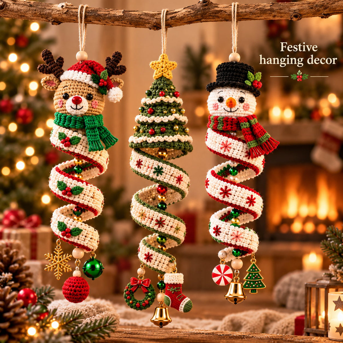 10+ Christmas Spiral Crochet Pattern Bundle PDF – Amigurumi Ornaments