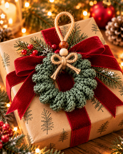 Curly Wreath Crochet Pattern PDF – Mini Christmas Ornament | Ave Lune Crochet