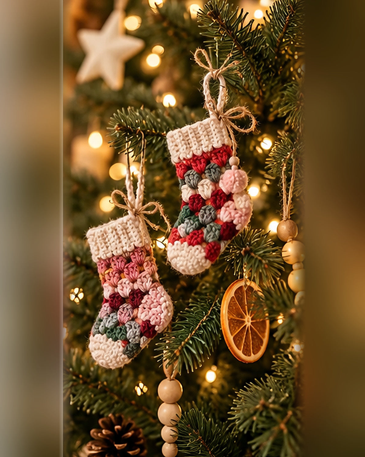 Granny Christmas Stocking Crochet Pattern PDF – Large & Mini