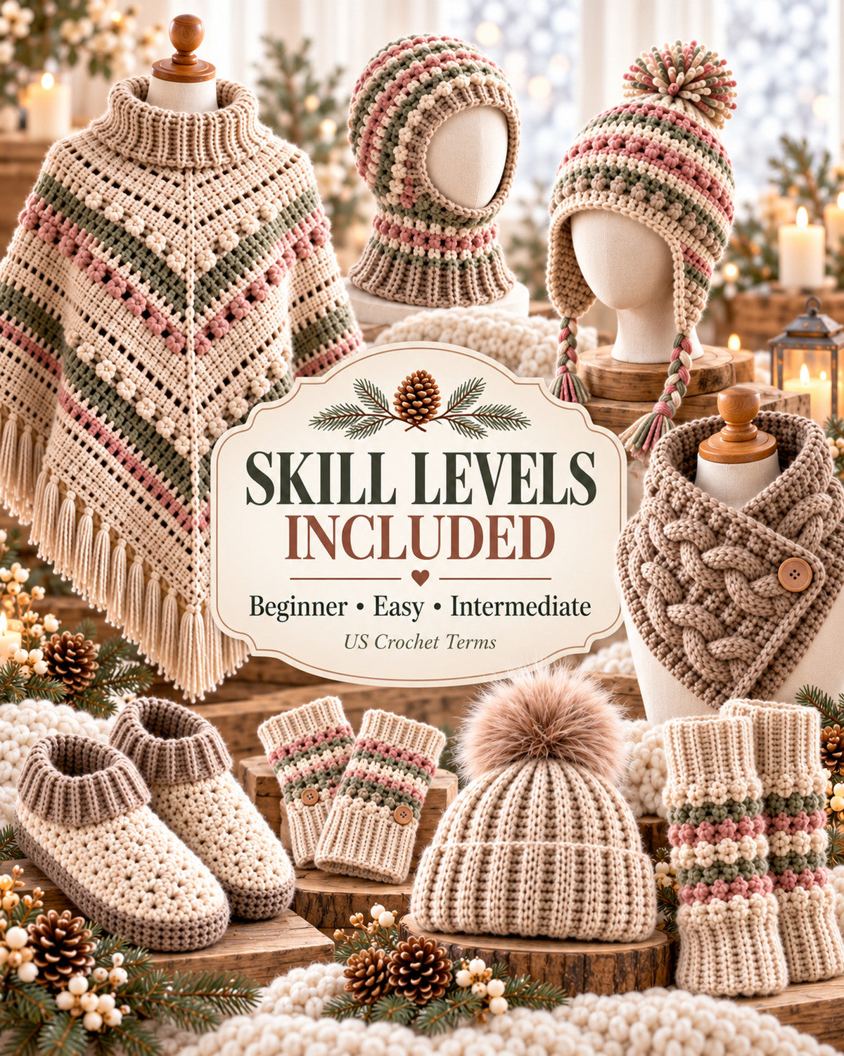 Winter Wearables Crochet Pattern Bundle PDF – 10 Cozy Designs