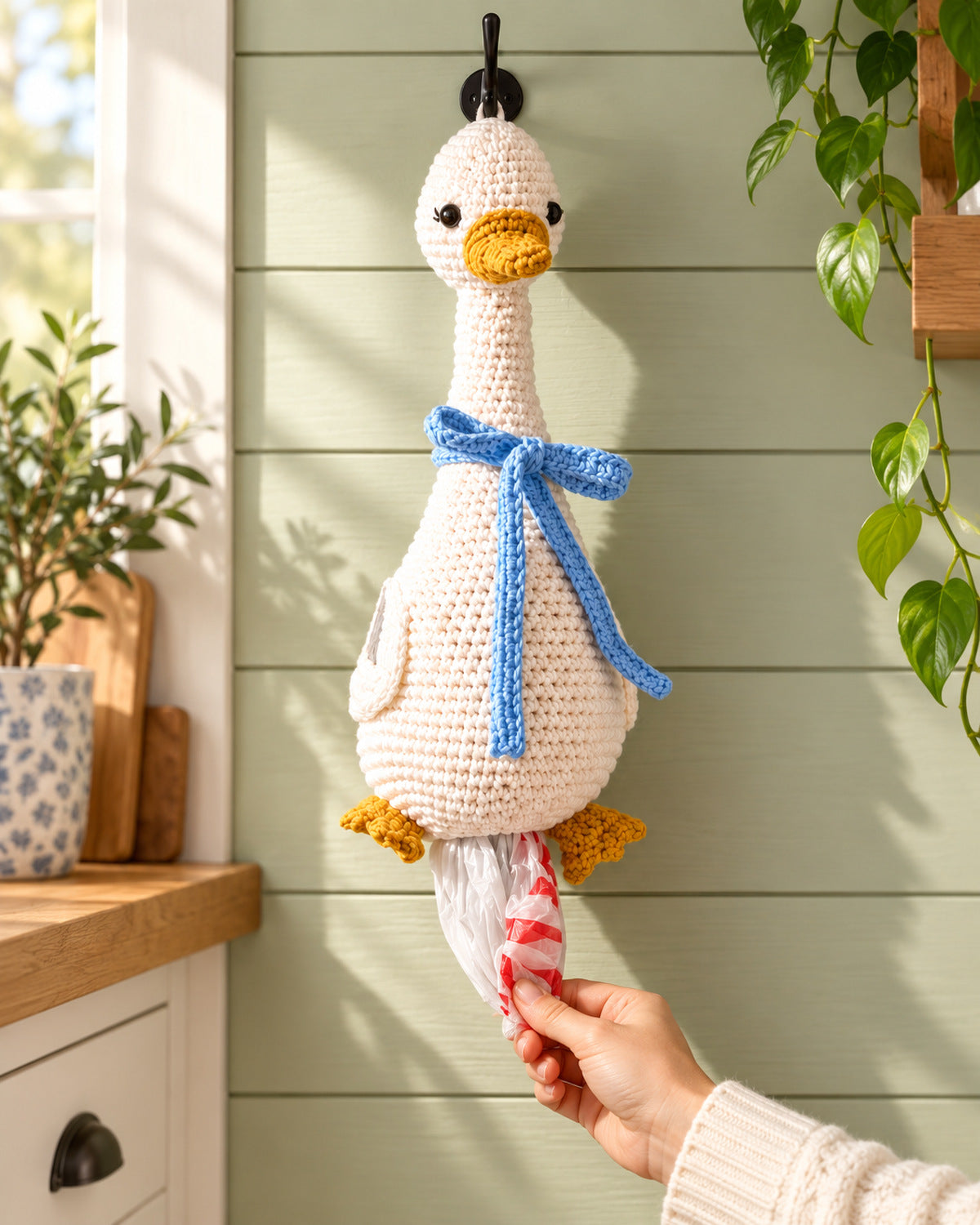 Goose Bag Holder Crochet Pattern PDF – Kitchen Bag Dispenser