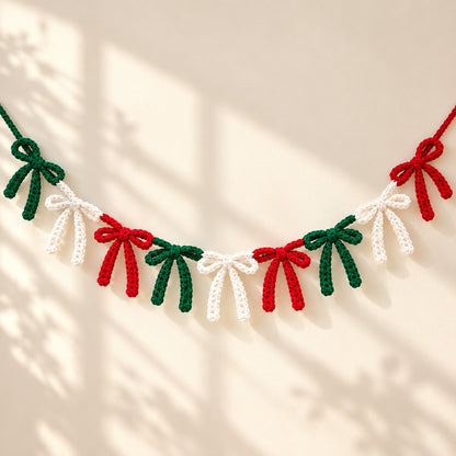 Crochet Christmas Bow Garland Pattern PDF