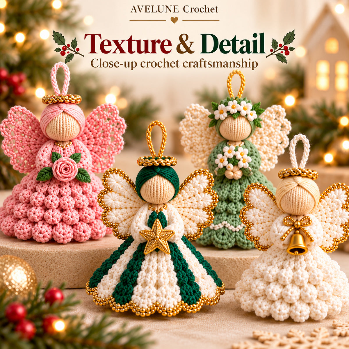 20-in-1 Crochet Angel Ornament Pattern PDF Bundle | Christmas Tree Decor & Gift Toppers