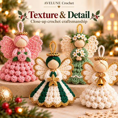 20-in-1 Crochet Angel Ornament Pattern PDF Bundle | Christmas Tree Decor & Gift Toppers