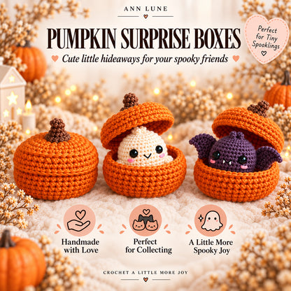 Little Wishes Spooklings Crochet Pattern Bundle PDF – Halloween Cat, Ghost, Bat & Pumpkin Amigurumi