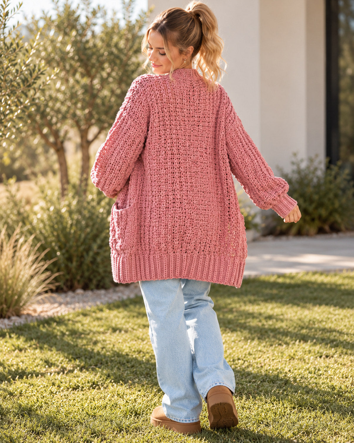 Crochet Pocket Cardigan Pattern PDF – Long Oversized Cardigan XS–5XL
