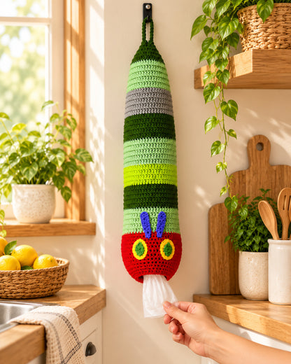 Opossum & Caterpillar Bag Holder Crochet Pattern PDF – 2-in-1 Bundle