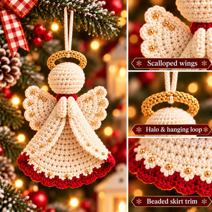 Christmas Angel Ornament Crochet Pattern PDF – Amigurumi Tree Decorations
