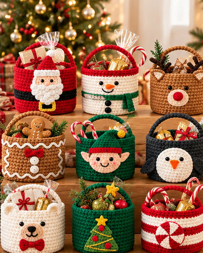 9 Christmas Crochet Basket Patterns PDF Bundle – Holiday Gift Baskets