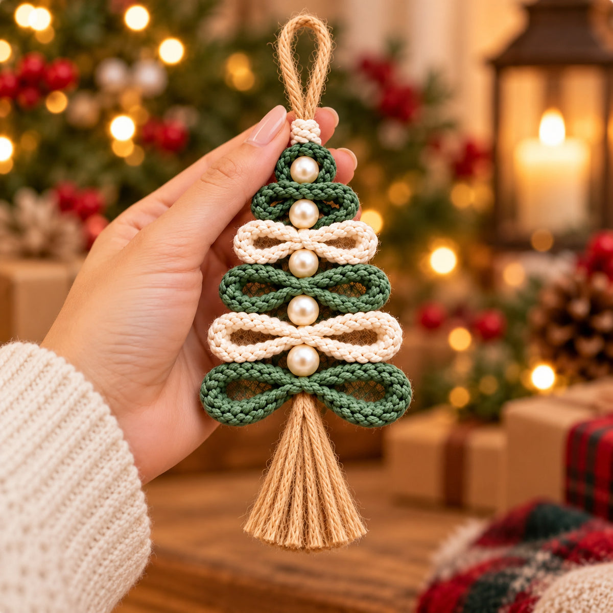 Crochet Christmas Tree Ornament Pattern PDF – Pearl & Tassel Decor