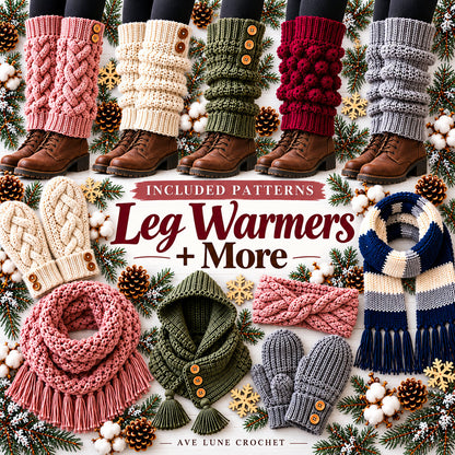50 Winter Accessories Crochet Patterns Bundle PDF – Scarves & Mittens