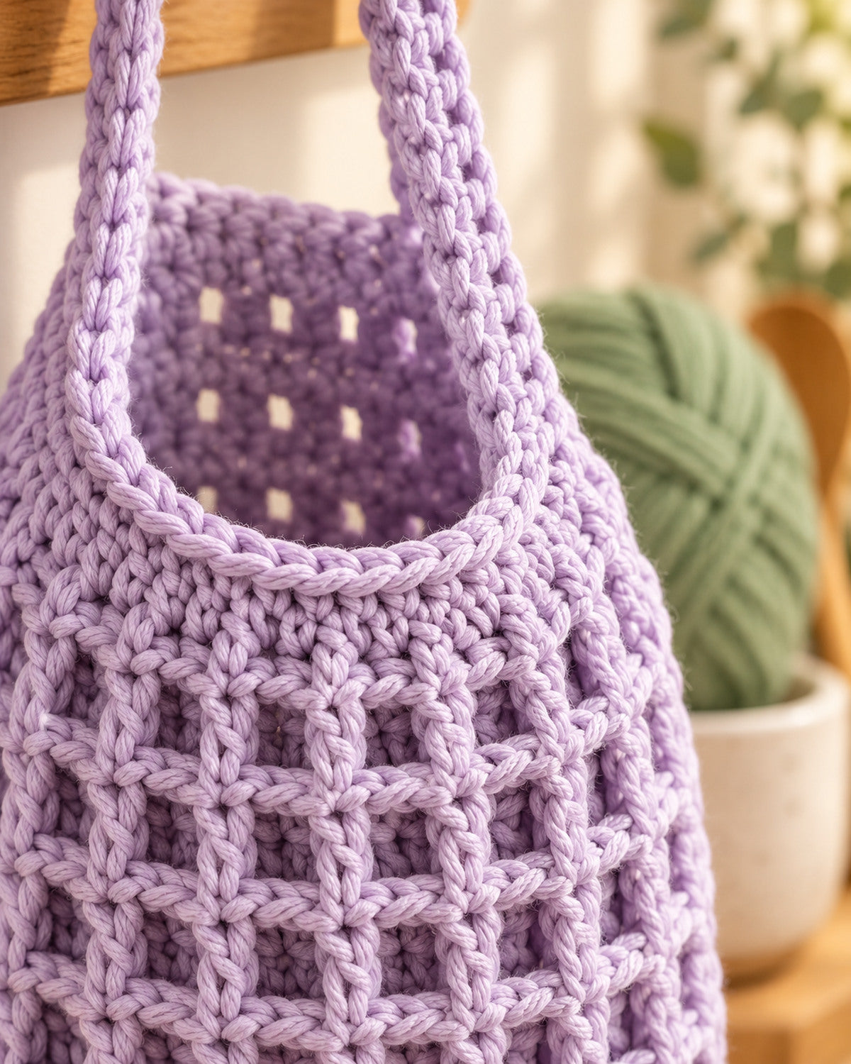 Crochet Plastic Bag Holder Pattern PDF – Hanging Kitchen Bag Dispenser