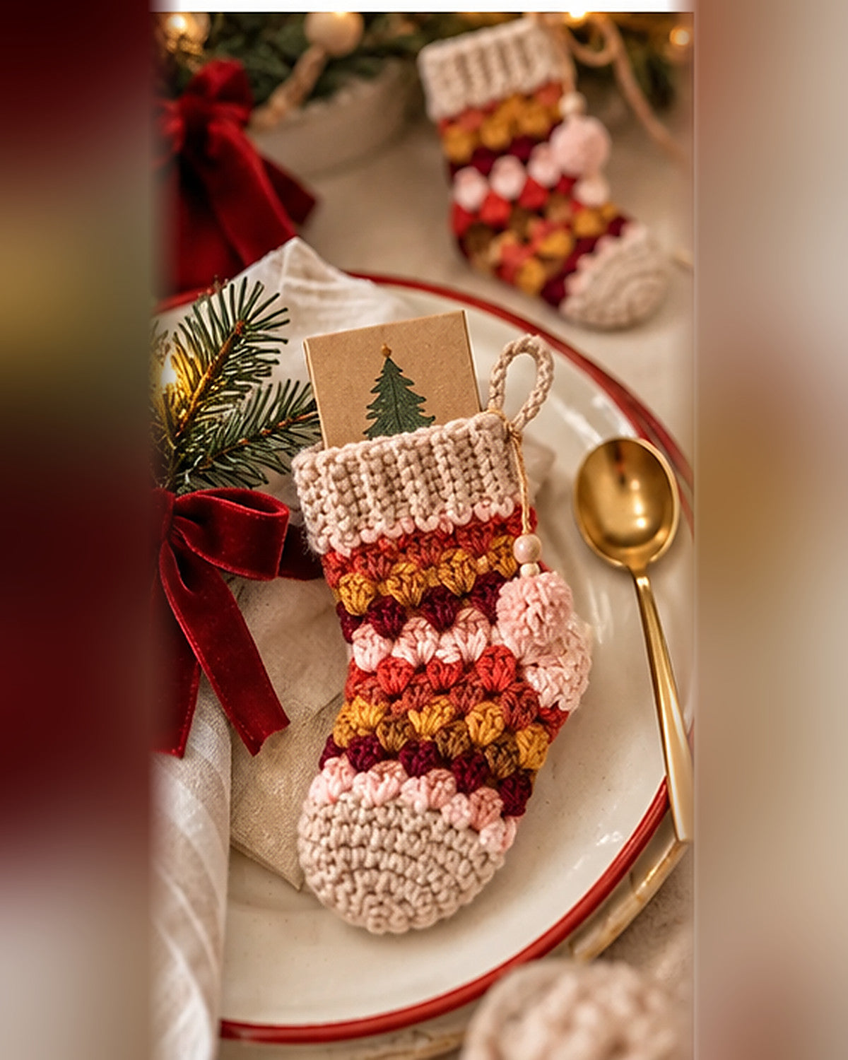 Granny Christmas Stocking Crochet Pattern PDF – Large & Mini