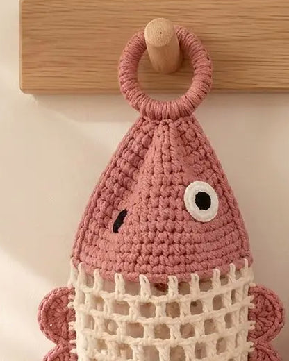Little Fish Bag Keeper Crochet Pattern PDF – Hanging Plastic Bag Holder