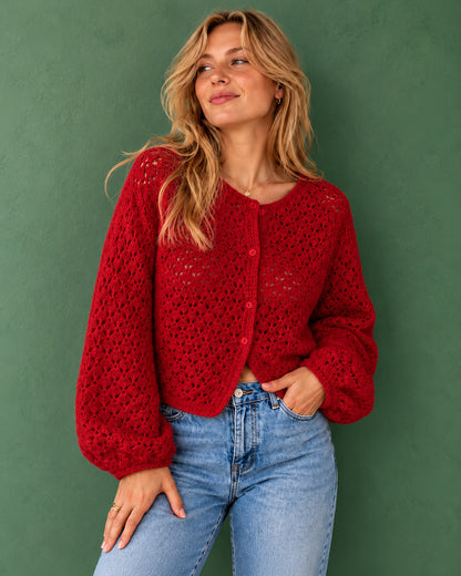 Cropped Crochet Cardigan Pattern PDF – Easy Low Sew Lace Cardigan