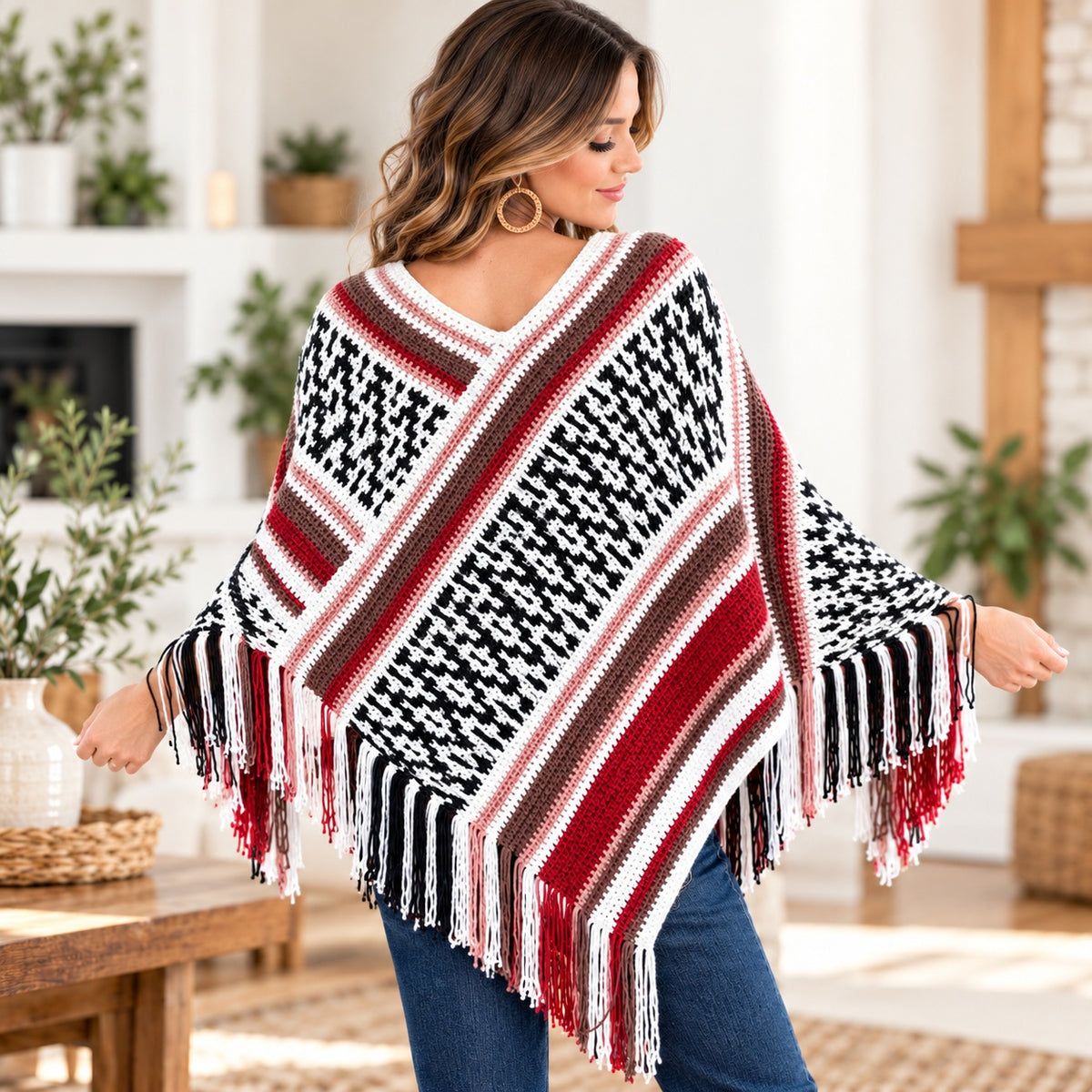 Painted Desert Mosaic Poncho Crochet Pattern PDF + Video