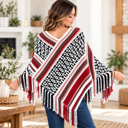 Painted Desert Mosaic Poncho Crochet Pattern PDF + Video