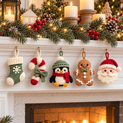 10 Christmas Crochet Ornament Patterns PDF – Holiday Bundle