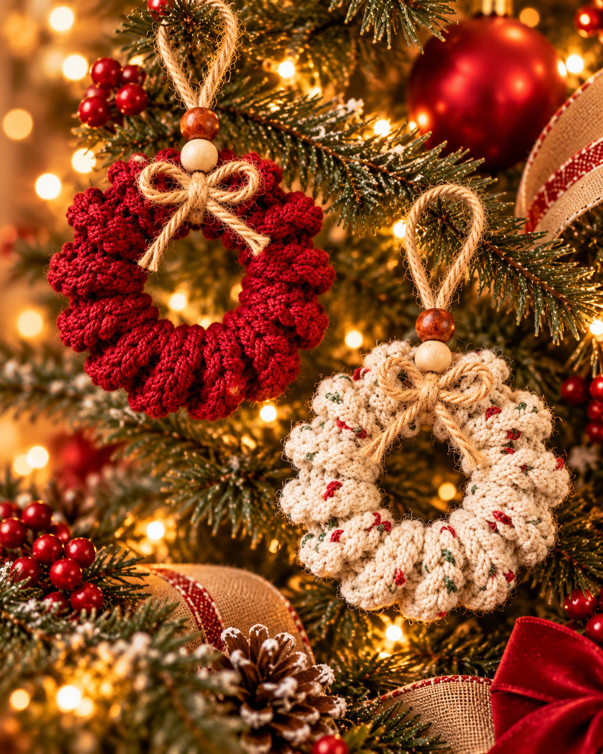 Curly Wreath Crochet Pattern PDF – Mini Christmas Ornament | Ave Lune Crochet