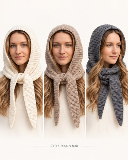 Crochet Hooded Scarf Pattern PDF – Balaclava Scarf Hood | Ave Lune Crochet