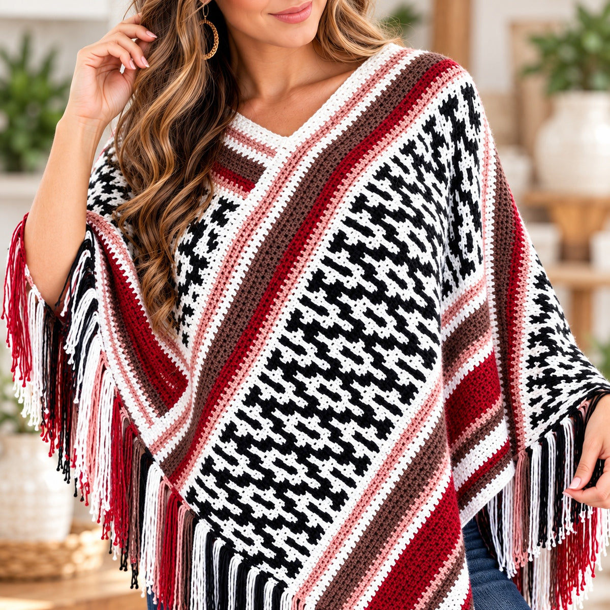 Painted Desert Mosaic Poncho Crochet Pattern PDF + Video