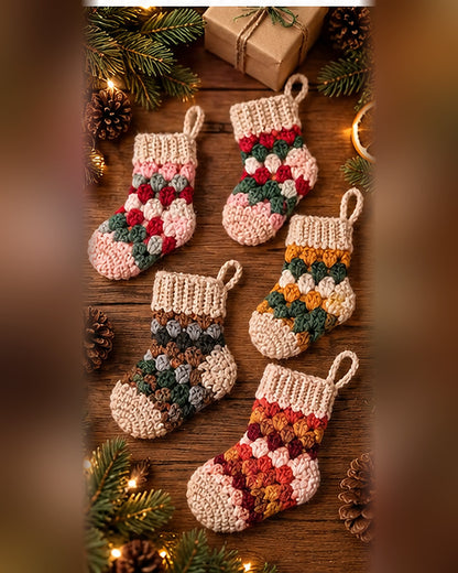 Granny Christmas Stocking Crochet Pattern PDF – Large & Mini
