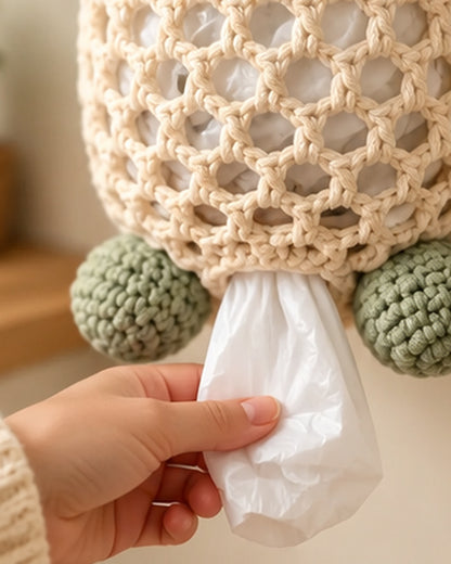 Honeycomb Bunny Bag Keeper Crochet Pattern PDF – Hanging Bag Dispenser