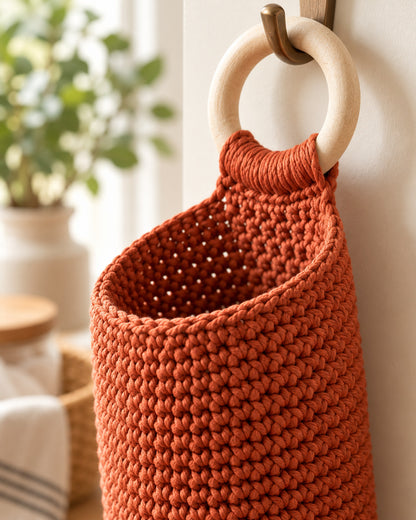 Tuck-Away Bag Keeper Crochet Pattern PDF – Hanging Plastic Bag Holder
