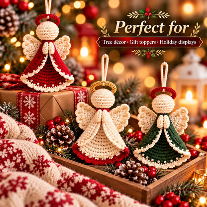 Christmas Angel Ornament Crochet Pattern PDF – Amigurumi Tree Decorations