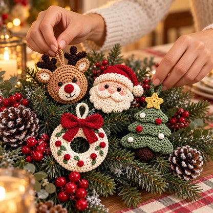 10 Christmas Crochet Ornament Patterns PDF – Holiday Bundle