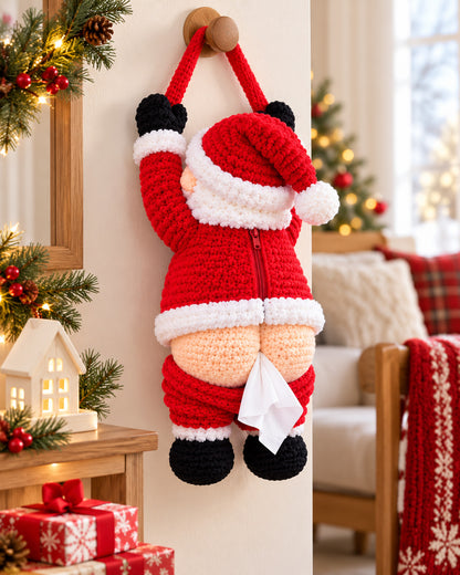 Funny Santa Tissue Holder Crochet Pattern PDF – Christmas Car Decor