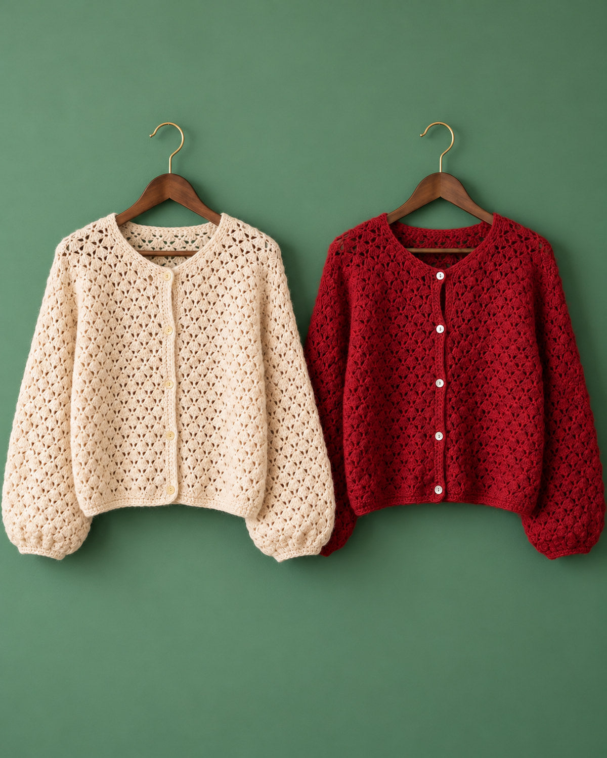 Cropped Crochet Cardigan Pattern PDF – Easy Low Sew Lace Cardigan